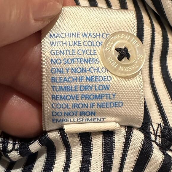 Southern Tide Men’s Medium Polo Style Short Sleeve Shirt in Blue and Yellow - Picture 5 of 7